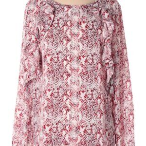 Lilla P Long Sleeve Red White Blouse NWT sz XS